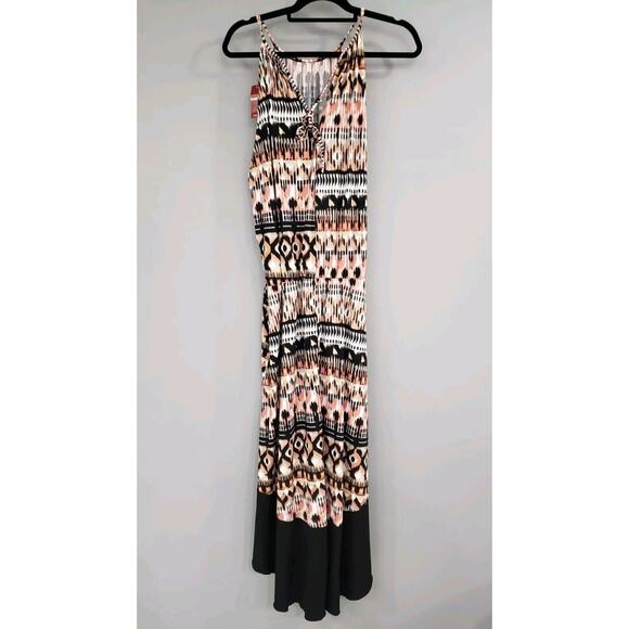 NEW Avenue Size 22/24 Black Pink Stretch Summer Sundress Long Plus Size Tie Dye - Picture 6 of 6